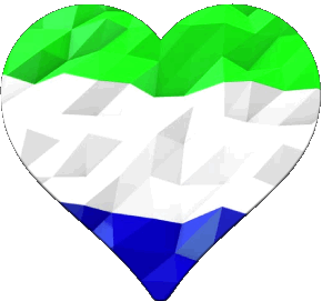 Coeur Sierra Léone Afrique Drapeaux 
