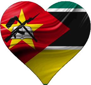 Heart Mozambique Africa Flags 