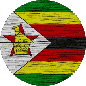 Runde Zimbabwe Afrika Fahnen 