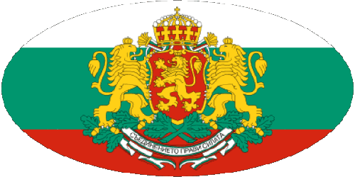 Oval Bulgarien Europa Fahnen 