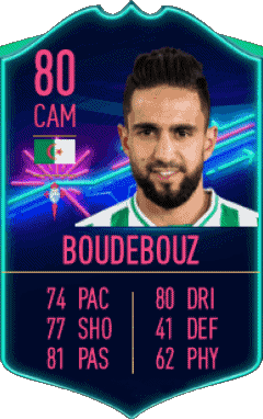 Ryad Boudebouz Argelia F I F A - Jugadores  cartas Vídeo Juegos Multimedia 