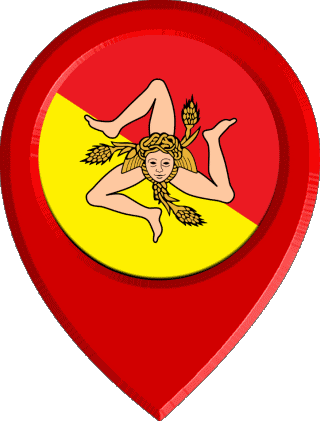 Location Pin Sicilia Italy Europe Flags 
