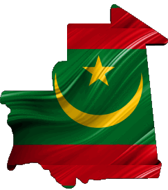 Karte Mauretanien Afrika Fahnen 