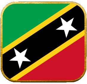 Quadrato 2 Saint Kitts e Nevis America Bandiere 
