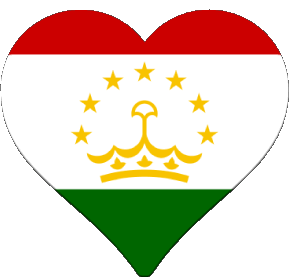 Cuore Tajikistan Asia Bandiere 