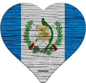 Coeur Guatemala Amériques Drapeaux 