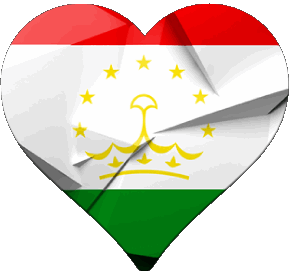 Coeur Tadjikistan Asie Drapeaux 