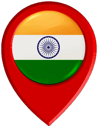 Location Pin India Asia Flags 