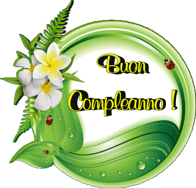 011 Sfondo trasparente Floreale Buon Compleanno Italiano Messagi 