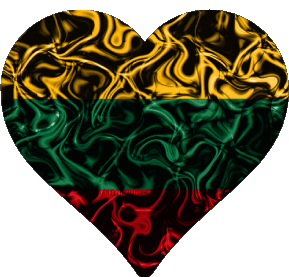 Coeur Lituanie Europe Drapeaux 