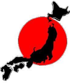 Mapa Japón Asia Banderas 