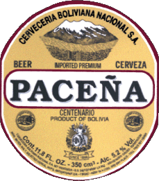 Paceña Bolivia Beers Drinks 