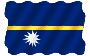 Waving Nauru Oceania Flags 