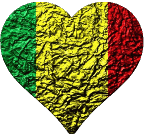 Coeur Mali Afrique Drapeaux 