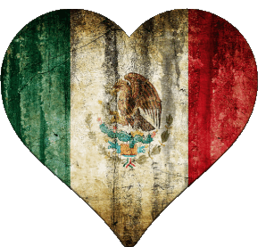 Coeur Mexique Amériques Drapeaux 