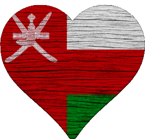 Coeur Oman Asie Drapeaux 