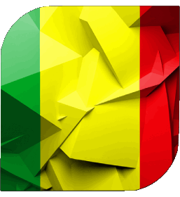 Square Mali Africa Flags 