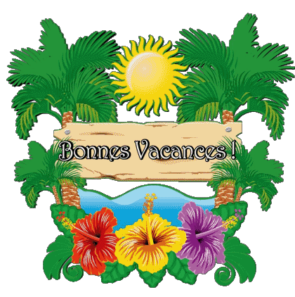 24 Fondo transparente Bonnes Vacances Francés Mensajes 