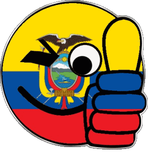 Smiley - OK Ecuador America Flags 