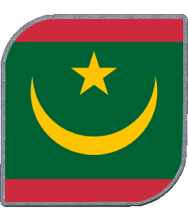 Square Mauritania Africa Flags 