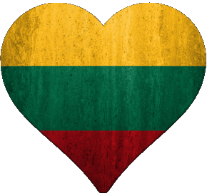 Coeur Lituanie Europe Drapeaux 