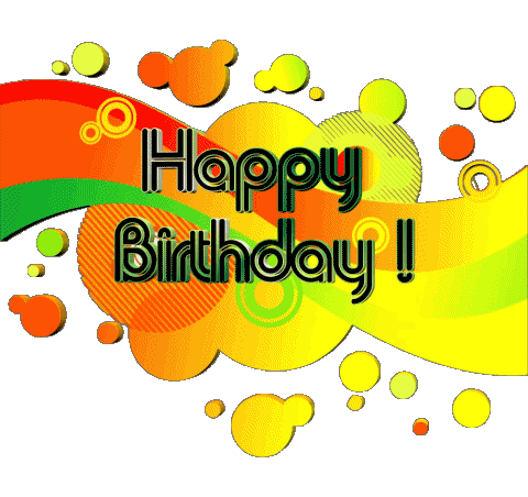 009 Transparent Background Abstract - Geometric Happy Birthday English Messages 