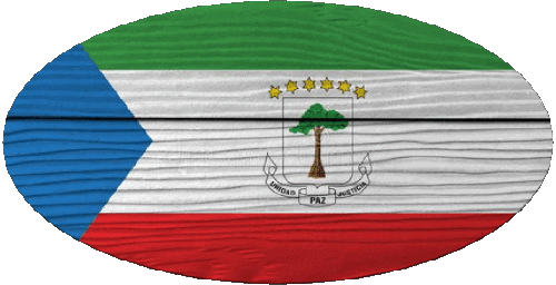 Ovale 01 Guinée Equatorial Afrique Drapeaux 