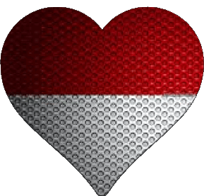 Corazón Mónaco Europa Banderas 