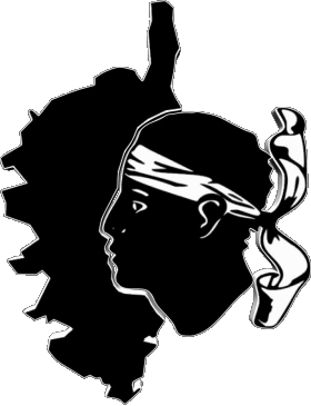 Karte Korsika Regionen Frankreich Fahnen 