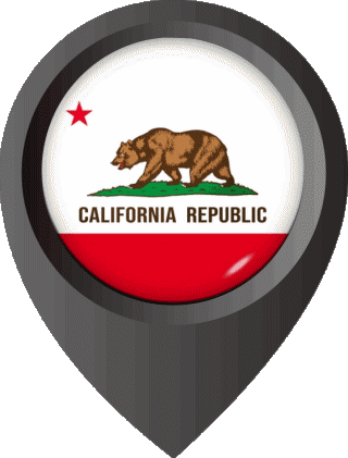 Marcador de ubicación California U.S.A - Estados América Banderas 