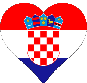 Corazón Croacia Europa Banderas 