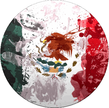 Round Mexico America Flags 