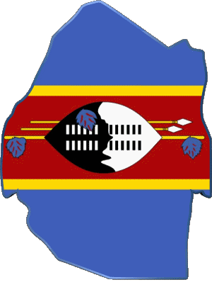Karte Eswatini Afrika Fahnen 