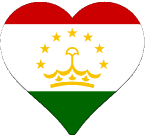 Cuore Tajikistan Asia Bandiere 