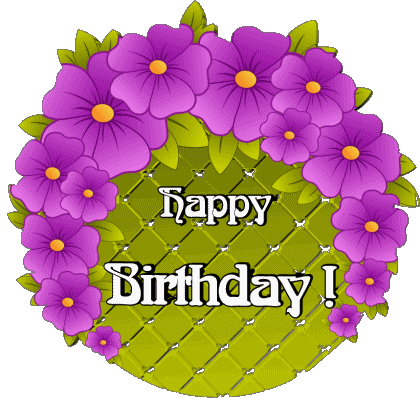 019 Transparent Background Floral Happy Birthday English Messages 