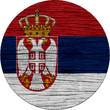 Round Serbia Europe Flags 