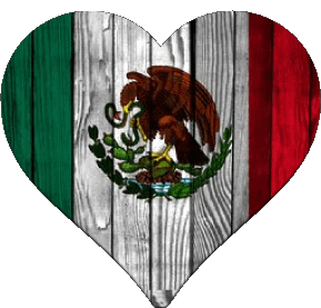 Coeur Mexique Amériques Drapeaux 