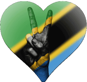 Coeur Tanzanie Afrique Drapeaux 