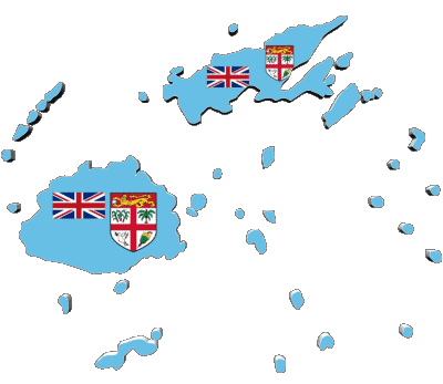 carte Fidji Océanie Drapeaux 