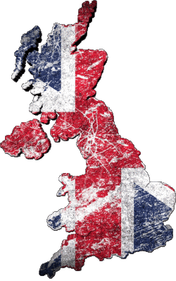 Carta Geografica UK Europa Bandiere 