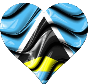 Heart St. Lucia America Flags 
