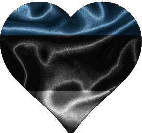 Coeur Estonie Europe Drapeaux 