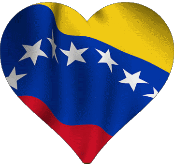 Coeur Vénézuéla Amériques Drapeaux 