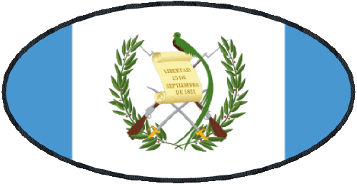 Ovale Guatemala Amériques Drapeaux 