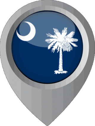 Standort-Pin Carolina South U.S.A - States Amerika Fahnen 