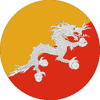 Verschiedene Bhutan Asien Fahnen 