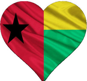 Herz Guinea Bissau Afrika Fahnen 