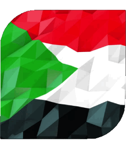Square Sudan Africa Flags 