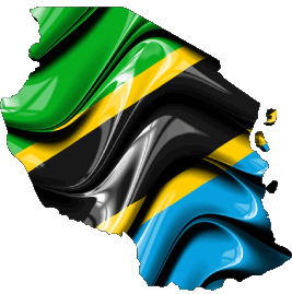 Carta Geografica Tanzania Africa Bandiere 