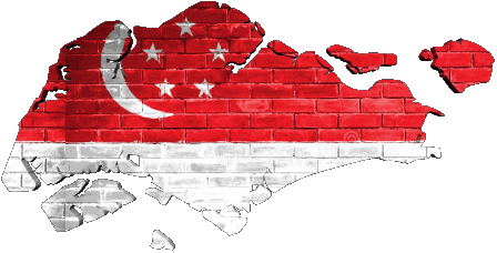 Carte Singapour Asie Drapeaux 